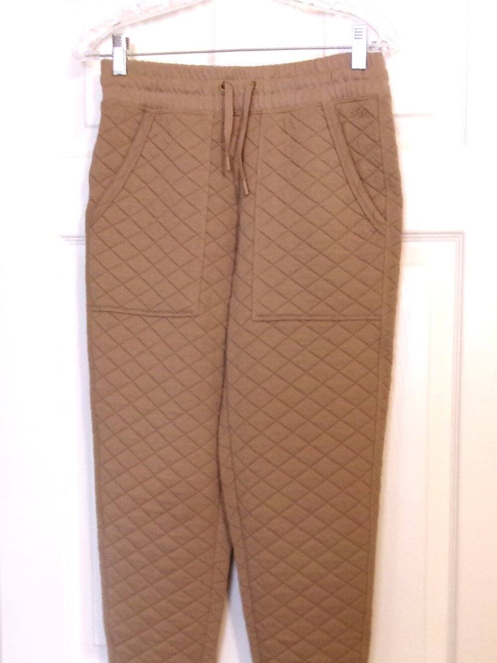 DSG Women's Cozy Quilted Tan Joggers Drawstring Waist Size XS